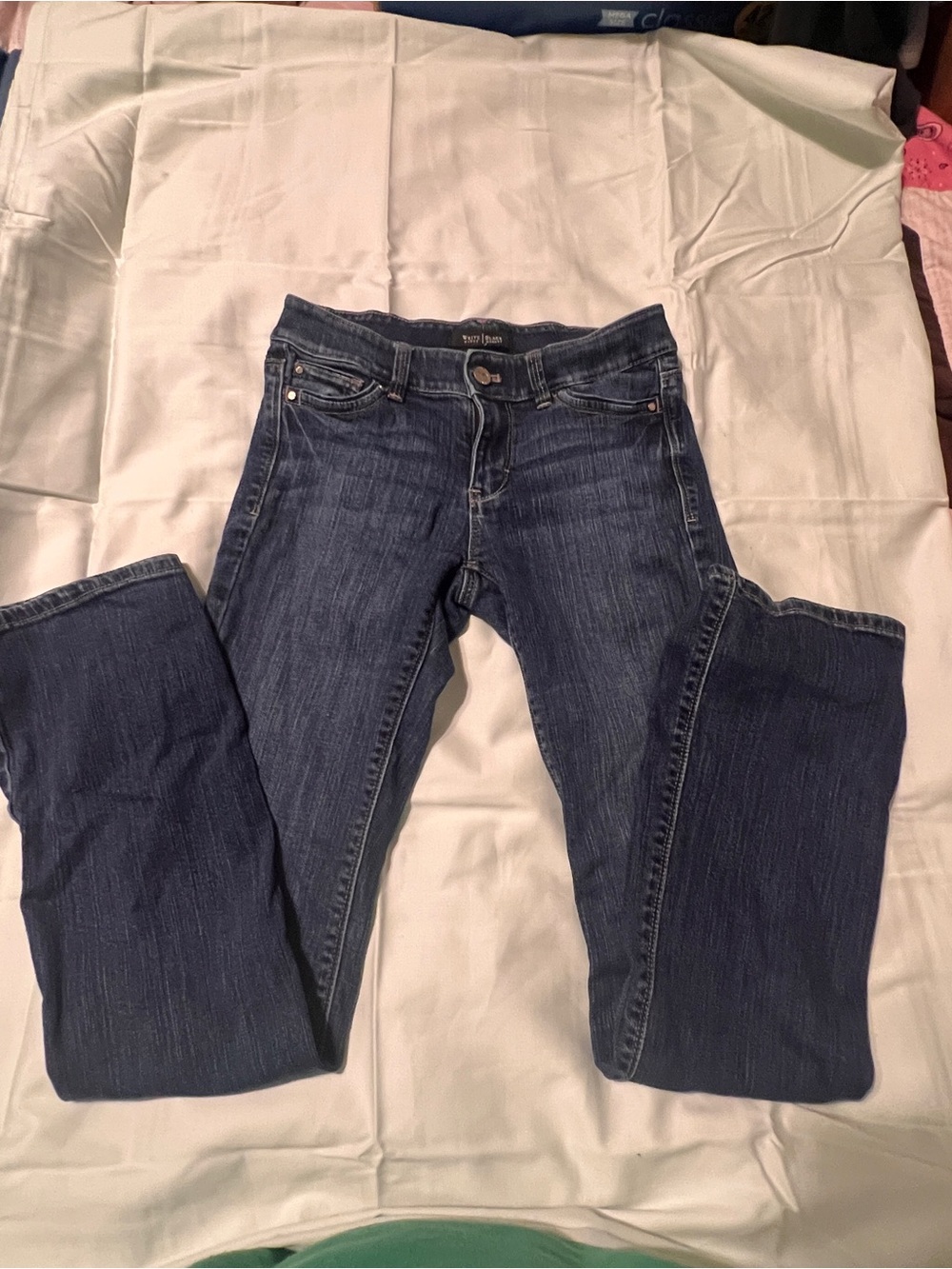 White House Black Market Blanc Bootcut Jeans 00 Short Dark Wash